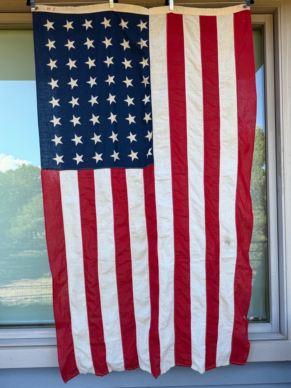 Vintage 40s/50s 48 Star Cotton American Flag 42” x 65”